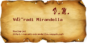 Váradi Mirandella névjegykártya